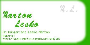 marton lesko business card